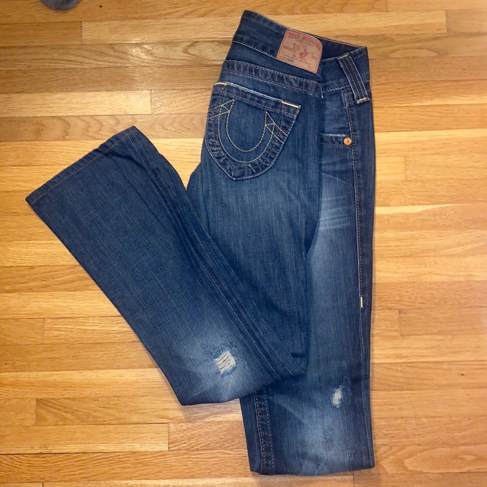 true religion low rise boot cut jeans